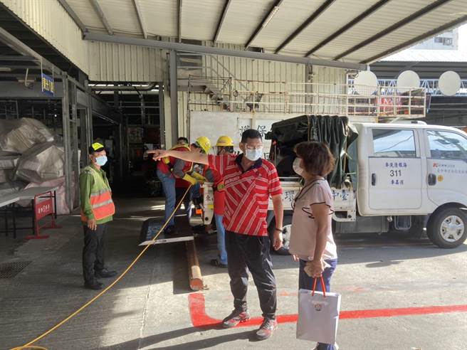 台中市环保局至东区十甲旺市场前进指挥所场地周边已完成清消作业。（台中市政府提供／冯惠宜台中传真）