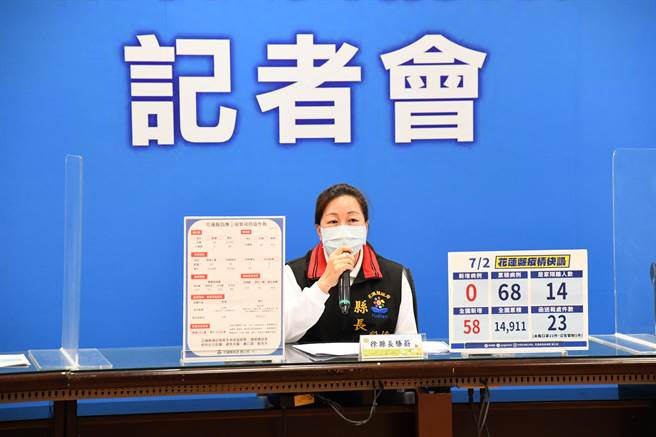 徐榛蔚今天再度喊话，希望中央儘速核定地方政府购买疫苗。（花莲县府提供／王志伟花莲传真）