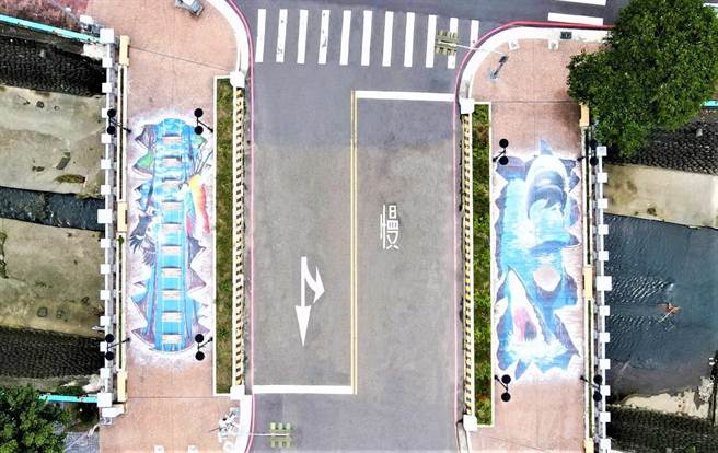 台中市府推动都市河岸人行道美化作业，为台中各角落注入工程美学种子。（台中市府提供／卢金足台中传真）