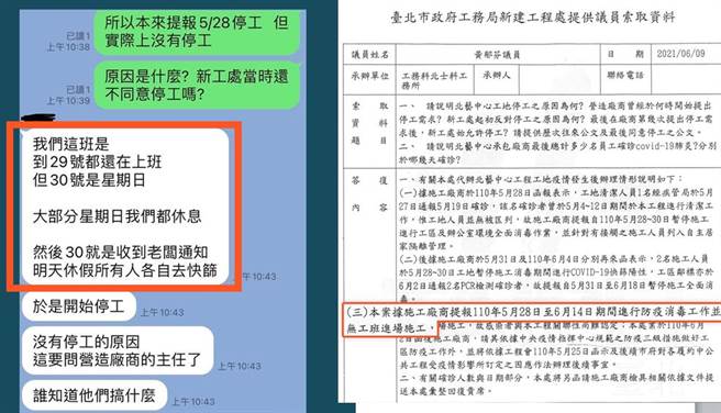 黄郁芬脸书曝光北艺没有停工的证据。（图／取自黄郁芬脸书）