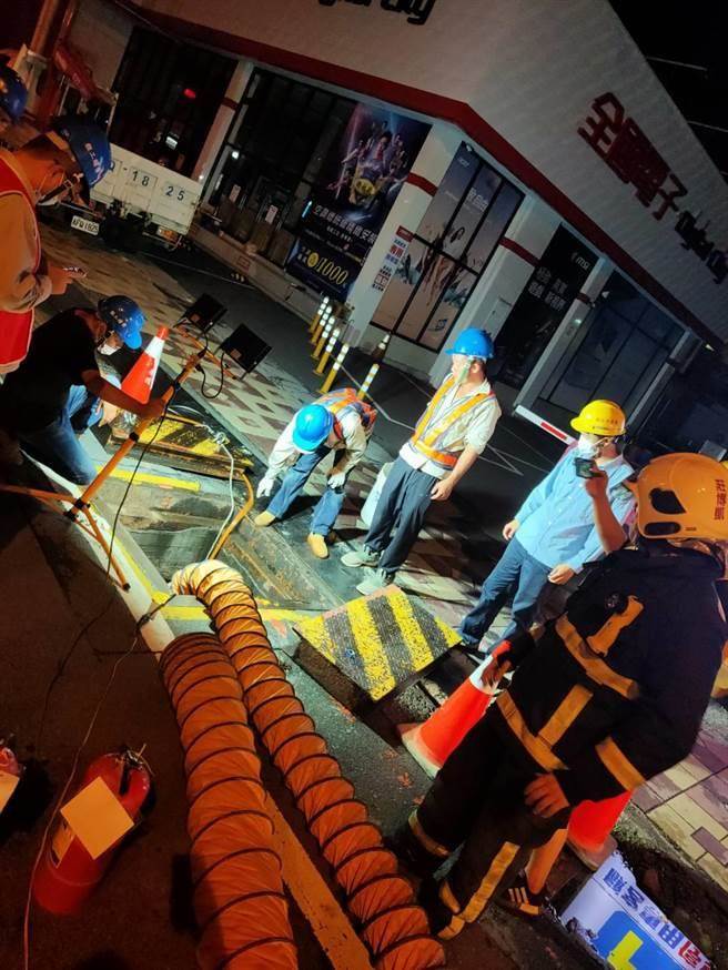 台中市大雅區中清路中油高壓天然氣管線昨(4)晚發生瓦斯外洩意外，濃度一度飆至1萬ppm。（民眾提供／陳淑娥台中傳真）