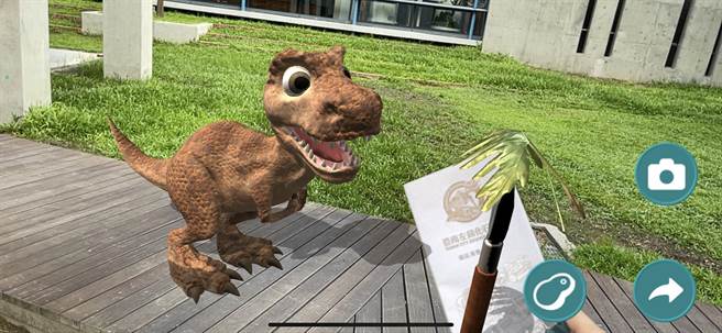 台南左镇化石园区今年暑期推出「石光旅行」AR体验APP。（台南市文化局提供／曹婷婷台南传真）