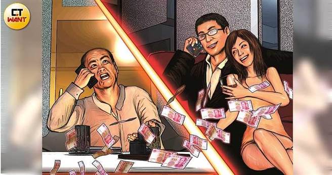 淡海轻轨蓝海、绿山线的邱姓建案指挥官遭指控，竟要求包商带他们上酒店、帮匯款养小三，不从就扣押工程款，令包商敢怒不敢言。（图／本刊绘图组）