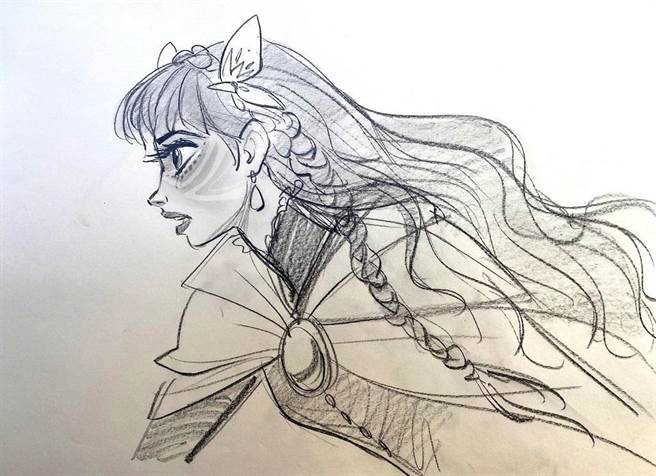 《龙与雀斑公主》电影人物设计草图。（车库娱乐提供）