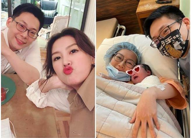 陶嫚曼日前順利生二寶，老公在旁十分開心。（陶嫚曼提供） 