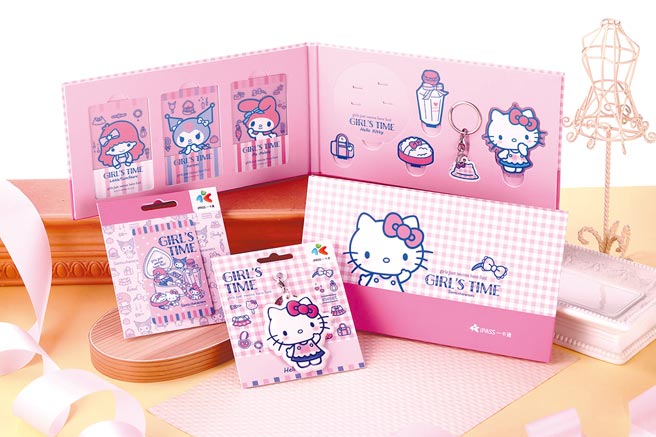 童趣風」的Hello Kitty和三麗鷗姊妹淘系列票卡，還可組成場景展示，極具收藏的趣味性。（一卡通公司提供／石秀華高雄傳真）