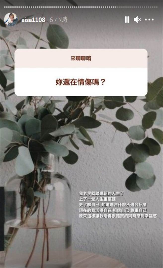 愛紗離婚2年，已經正式放下昔日的感情。（圖／IG@aisa1108）