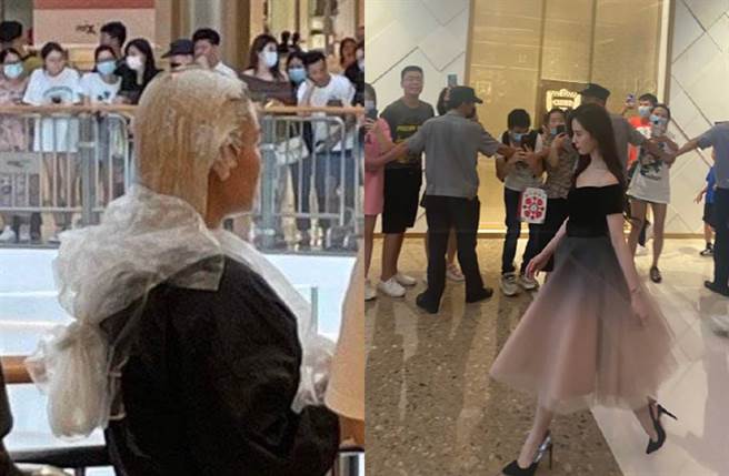 路人头髮染一半也跑出来围观刘诗诗。(图／翻摄自微博)