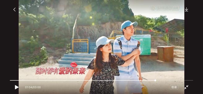 江宏杰（右）、福原爱曾一起甜蜜游动物园。（摘自微博）