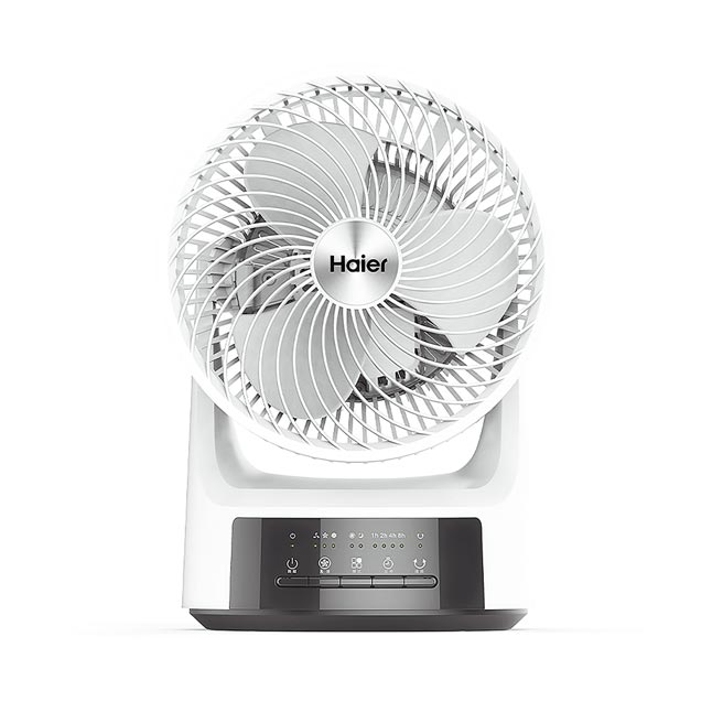 Yahoo奇摩購物中心的Haier海爾9吋3段速3D電動擺頭循環扇CF091，原價1880元，7/31前79折特價1480元。（Yahoo奇摩購物中心提供）