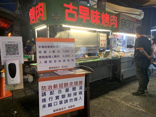 嘉乐福夜市最大容留量约7000人，管制入场人数约6000人。（吕妍庭摄）