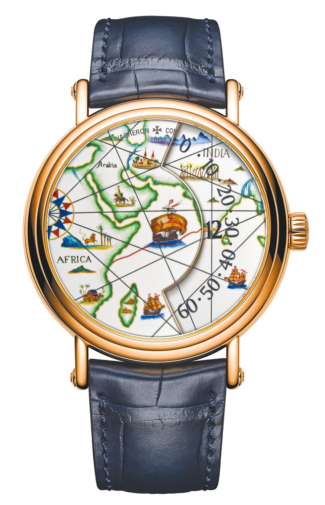 台北101「江诗丹顿Metiers d’Art艺术大系列Tribute to great explorers腕表」，价格店洽。（台北101提供）