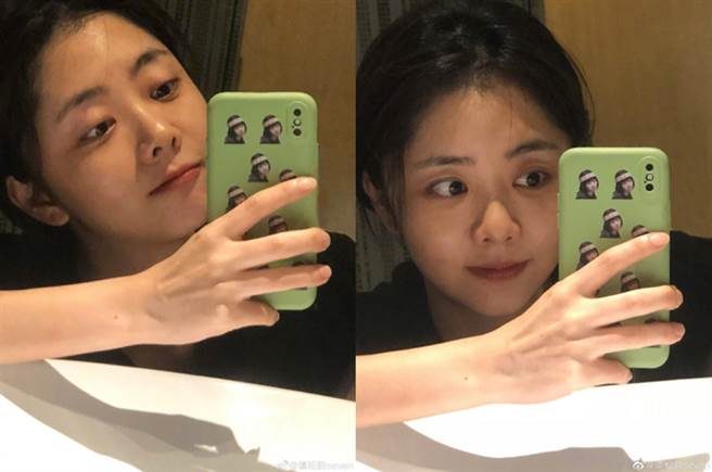 谭松韵晒素顏照，意外和粉丝斗嘴让网友笑翻。(图/ 摘自谭松韵微博)