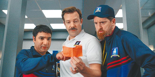 Apple TV+喜剧《泰德拉索：错棚教练趣事多》获20项提名。（美联社）