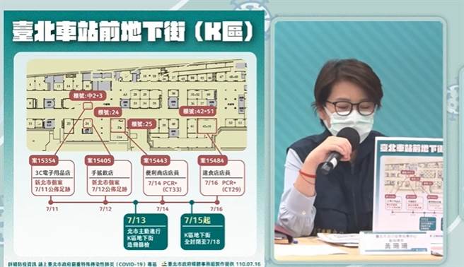 黄珊珊说明站前地下街K区出现确诊者状况。