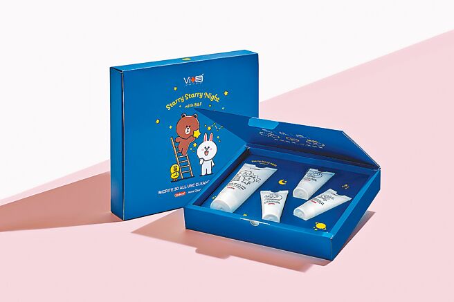 台湾美妆薇佳找来卡通明星为明星商品微晶3D全能洗顏霜穿上新装，抢攻清洁市场商机。（薇佳提供）