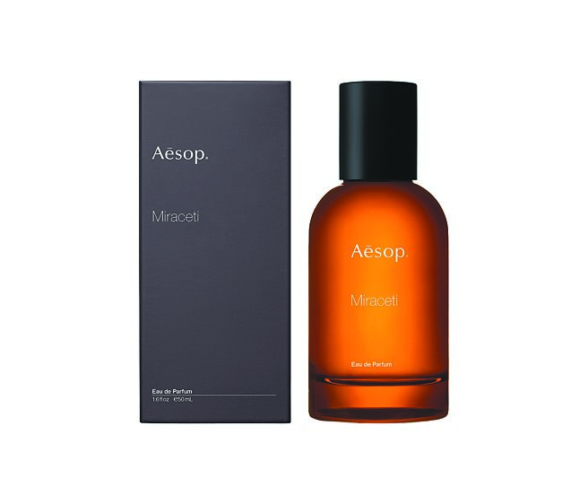 Aesop Miraceti米拉塞蒂香水，包裝內盒由藝術家傑克庫爾特設計，50ml，5600元。（Aesop提供）