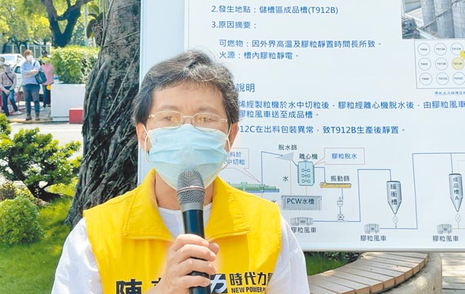 台塑林园厂聚丙烯储存槽7日凌晨爆炸起火，造成方圆数公里内的居民被巨大爆炸声响吓醒，而这次事件和去年5月发生事故类似，立委陈椒华及高市议员林于凯16日要求比照六轻，针对林园工业区全面总体检，并要求在事发后第一时间，发送细胞简讯告知方圆至少5公里内居民。（刘宥廷摄）