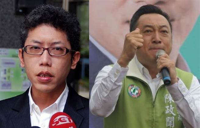 前總統府發言人丁允恭（左）、行政院南部聯合服務中心執行長陳政聞。（合成圖／資料照、摘自陳政聞臉書）