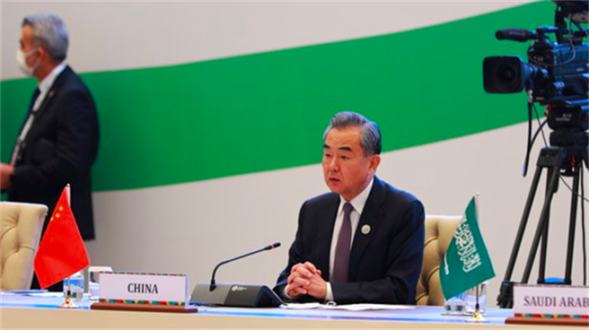 中国外长王毅出席「中亚和南亚：地区互联互通的挑战和机遇」高级别国际会议。 （中国外交部网站）