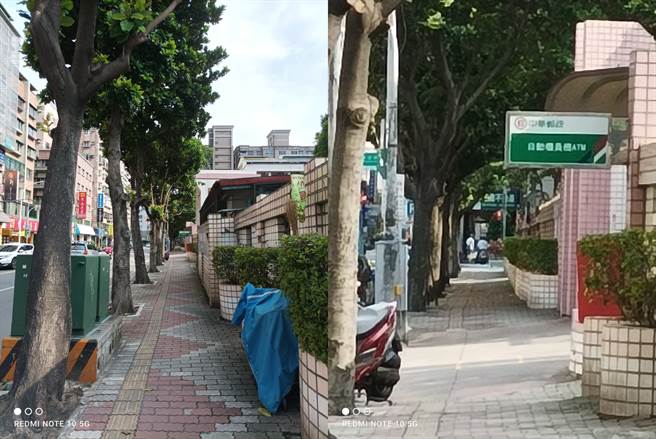 Redmi Note 10 5G的一倍、十倍数位变焦照片。（黄慧雯摄）