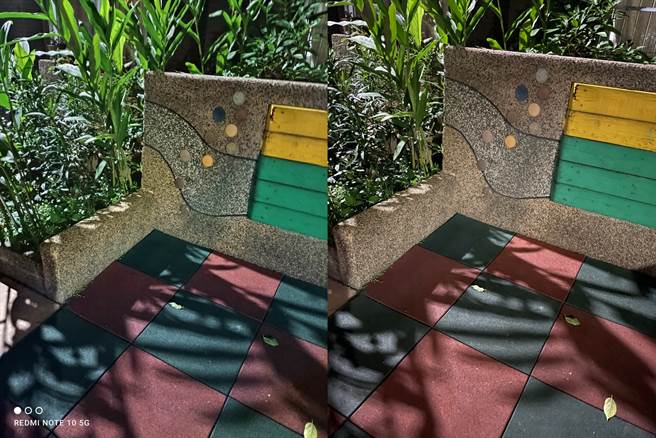 Redmi Note 10 5G（左）与iPhone 12 Pro的夜间拍摄对比（3）。（黄慧雯摄）