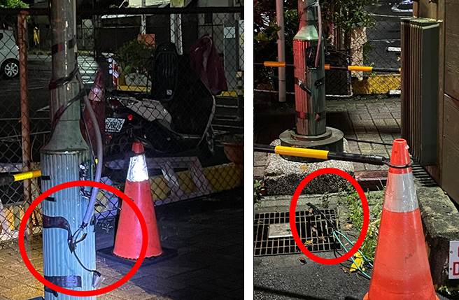 紅圈處疑似婦人遭漏電電擊之處。