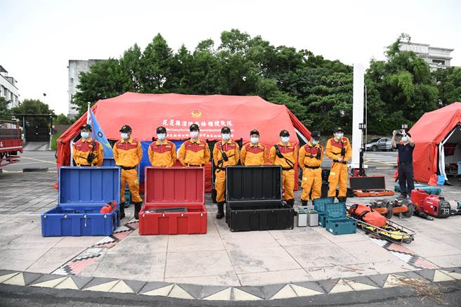 花莲县府在德兴运动场成立防灾公园，强化整备救灾能力。（花莲县政府提供／王志伟花莲传真）