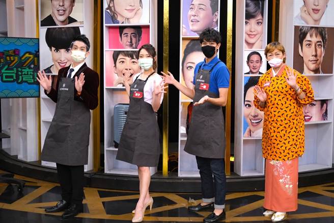 《台湾好吃惊》邀集在台日人讨论东京奥运与疫情。左起：高志、润子、一树、龙羽老师。（国兴卫视提供）