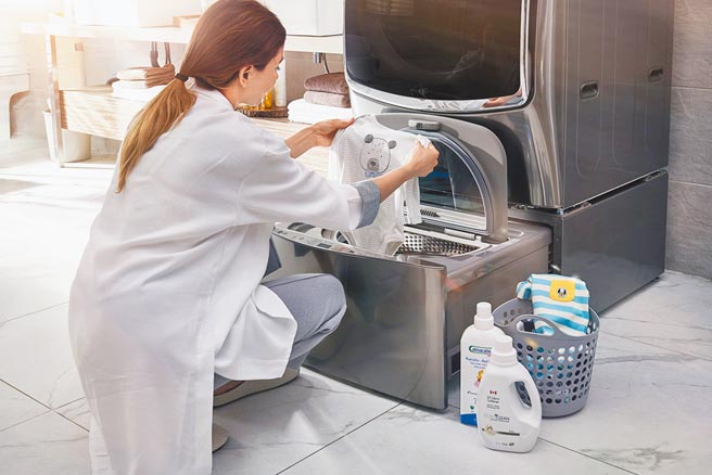 LG的蒸气热水滚筒洗衣机，拥有TWINWash双能洗。（LG提供）