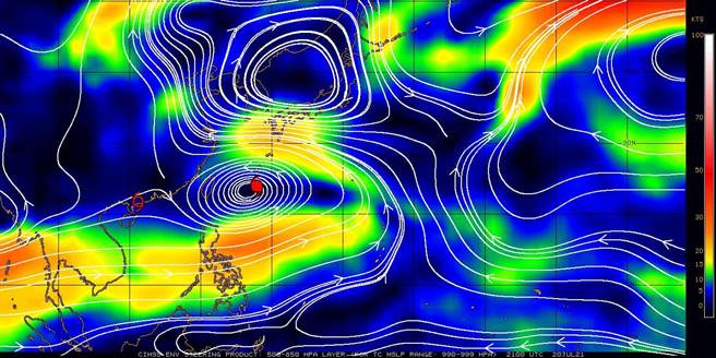 烟花一度滞留，与它等不到明显导引气流有关。（翻摄贾新兴脸书）