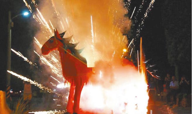 台南后壁崁顶放火马26日登场，吁请民眾配合防疫规定，勿到现场观看聚集。（劝善堂提供／张毓翎台南传真）