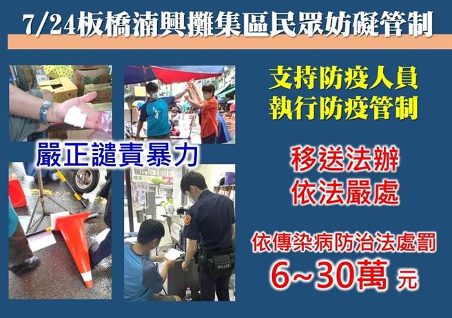 新北市府支持防疫作为，严正谴责暴力。（新北市政府提供）