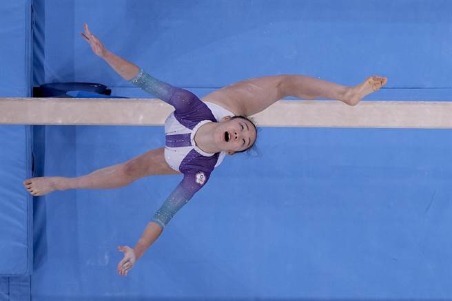 丁华恬完成奥运首战，认为自己没怯场、尽力完成，已经很满足。（美联社）