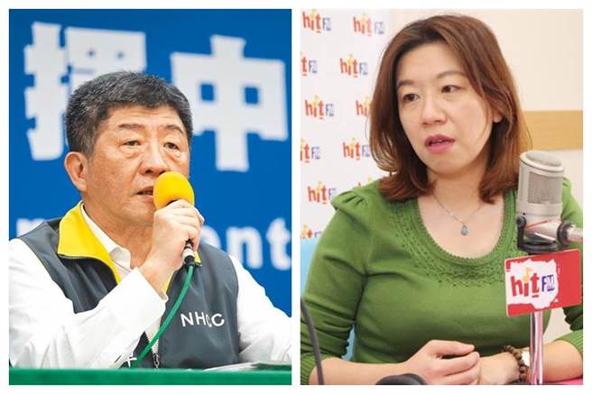 卫福部长陈时中（左）和前绿委林静仪（右）。（中时资料照）