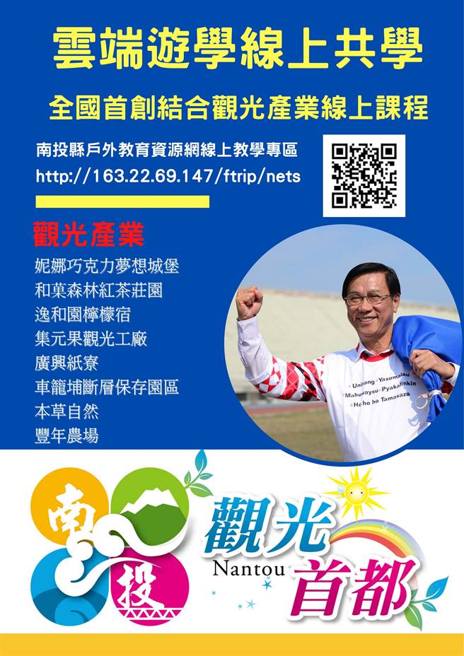 南投县政府辅导观光产业，举办线上教学课程。（南投县政府提供／廖志晃南投传真）