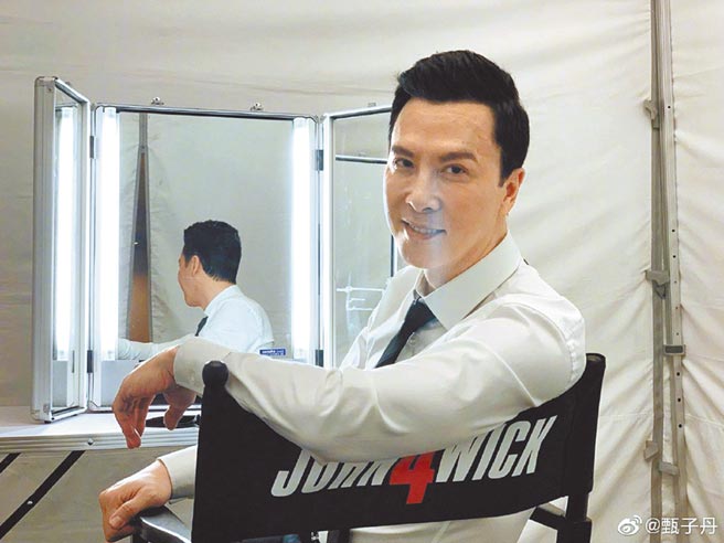 甄子丹昨在工作中度過58歲生日。（摘自微博）