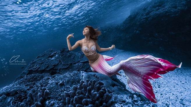 （降级第一个周末，花莲远雄海洋公园本周末推出「人鱼实境秀」，演同步开放线上直播。图／远雄海洋公园提供）