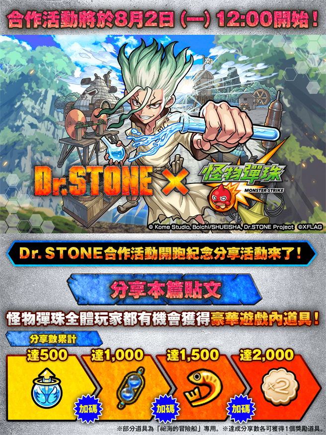 《Ｄｒ．ＳＴＯＮＥ》合作活动开跑纪念分享活动来了！