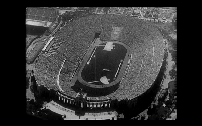 1932年美国洛杉矶奥运会开幕式。（美联社资料照）