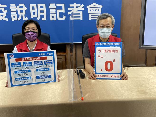 彰化縣長王惠美 、衛生局長葉彥伯指出，大家都都喊著疫苗要打得快，但也要同理心做防疫，「跑得快的人請回頭關心一下走得慢的人」。（吳敏菁攝）