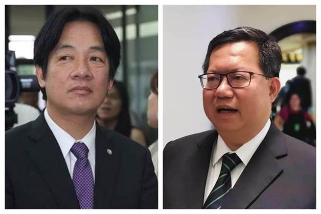 副总统赖清德（左）和桃园市长郑文灿（右）。（中时资料照）