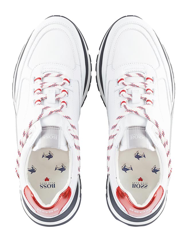 Boss七夕限定系列白色球鞋，1萬3400元。（Boss提供）