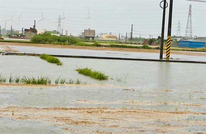 伸港农田淹水。（赖清美提供／吴敏菁彰传真）