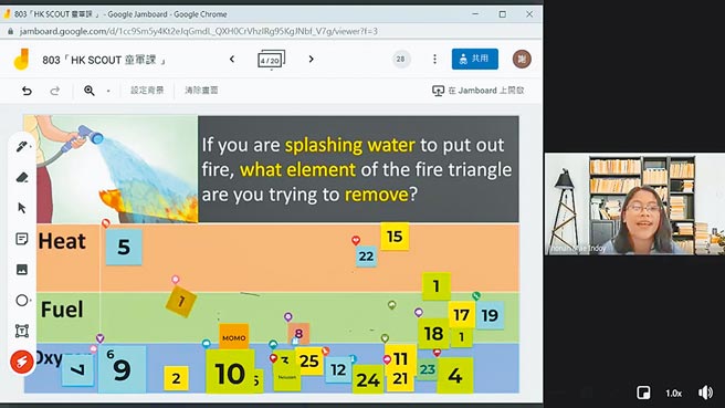 新竹市新科國中雙語童軍課在兩名授課教師的巧思下，課程互動性強又充滿趣味。（摘自新科國中粉絲頁／邱立雅竹市傳真）
