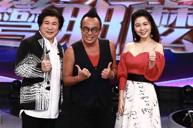 胡瓜（左起）、黃大煒、白家綺2日錄製《台灣那麼旺》。（民視提供）