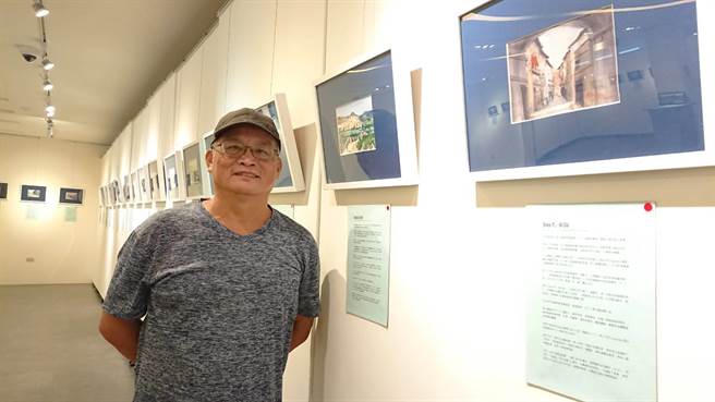 林坤茂將旅遊跟藝術創作結合，歷時33天、徒步800公里，以畫筆記錄葡萄牙、法國見聞，觀賞者藉由其畫作與文字紀錄，彷彿也參與旅程。（蔡旻妤攝）