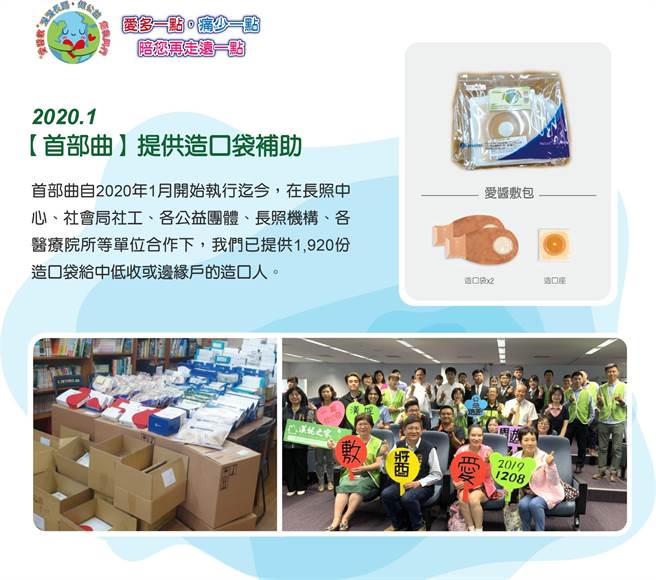 汉妮之家2020年针对头颈癌弱势患者提供造口袋及口腔照护包。（汉妮之家公益发展协会提供／王文吉台中传真）