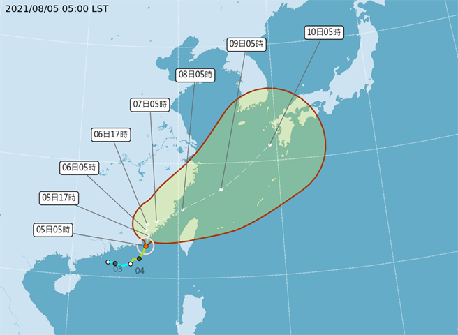 氣象局發布盧碧颱風海上颱風警報(氣象局) 