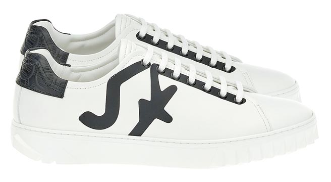 Ferragamo Cube黑白色拼接牛皮运动鞋，2万5900元。（Ferragamo提供）